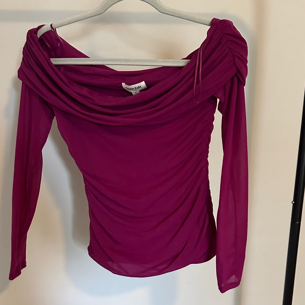 Elegant Fuchsia Off-Shoulder Blouse